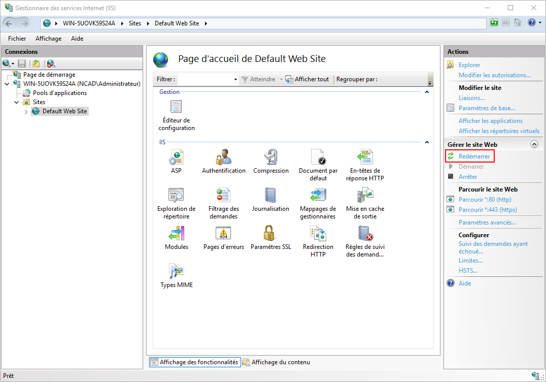 GESTIONNAIREDESERVEUR IIS Default Web Site RESTART.png