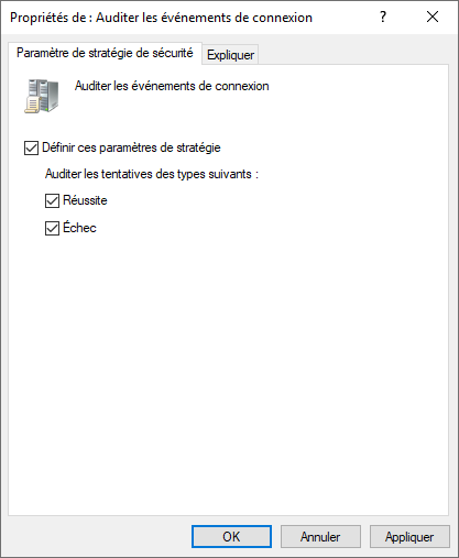 MMCGPO NEWOBJECT O WINDOWS AUDIT STRATEGIE DAUDIT EVENEMENTS DE CONNEXION SETTINGS.png