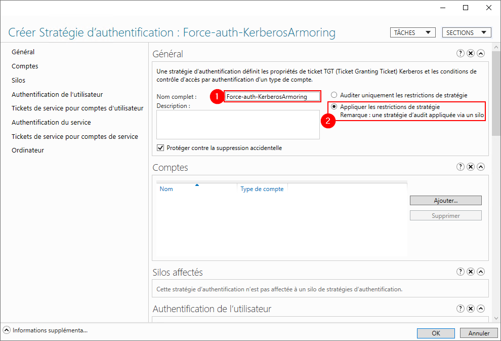 CAAD AUTHENTIFICATION POLICY FORCE-AUTH-KERBEROSARMORING GENERAL SETTINGS.png